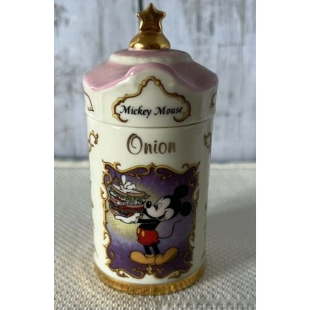 Vntg Disney Lenox Spice Jar Mickey Mouse 1995 Porcelain Onion Collectible